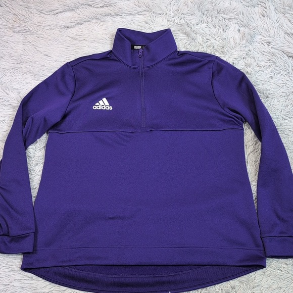 Adidas Sweatshirt Womens XL Purple Half Zip Athletic Comfort Streetwear - Picture 1 of 12